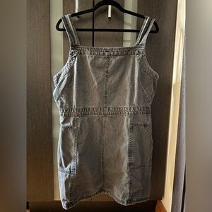 ASOS Charcoal Overalls Denim Dress Size UK 18